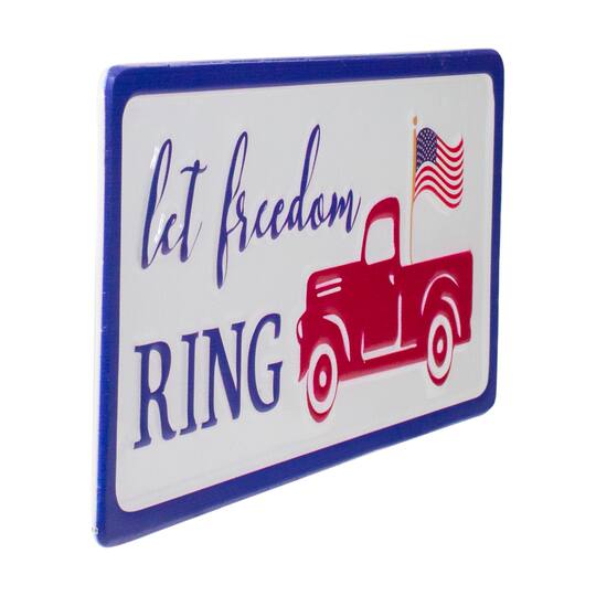 12" Metal Patriotic Let Freedom RING Sign Wall Décor